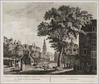 KG 07590
<br/>
Gezicht op de Munttoren vanaf het Singel
<br/>
<em>Liender, Paulus van (1731-1797)</em>